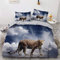YASMENG Leoparden Bettwäsche 200x200 Leopard Tiermotiv Gold Dunkelblau 3D Bettbezug Set Weich Mikrofaser Bettwäsche 3 Teilig für Geschenke Zimmer Deko mit Reißverschluss und 2 Kissenbezüge 80x80 cm