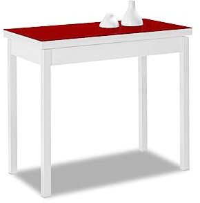 ASTIMESA Buchart Küchentisch, Rot, 80 x 40 cm bis 80 x 80 cm