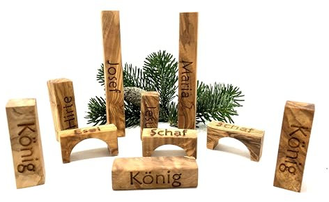 D.O.M. Weihnachtskrippe MODERN Life aus Olivenholz Typ C