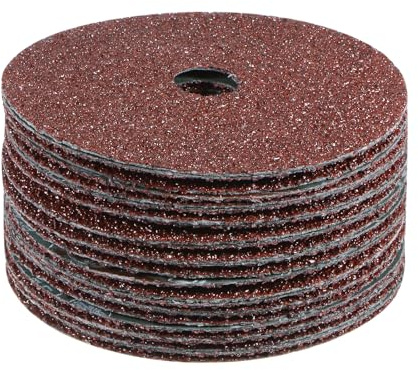 sourcing map 25pcs 24 Grit Aluminum Oxide Resin Fiber Discs 4x5/8 Metal Sanding Grinding Discs for Angle Grinding Machine Polishing and Grinding Metals, Wood, and Fiberglass