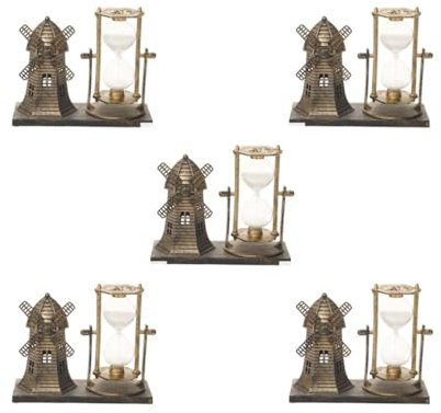 Juego de 5 luces de reloj de arena temporizador centro de mesa creativo para decoraciones doradas, 2 m x 10 mm