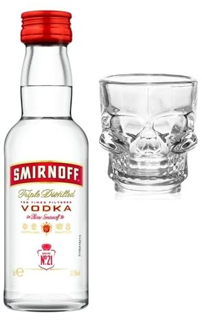 Smirnoff Triple Distilled Vodka 50ml with Shot Glass | Miniature Alcohol | All Occasion Gift