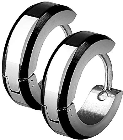 Taffstyle Creolen Ohrringe Edelstahl Bicolor