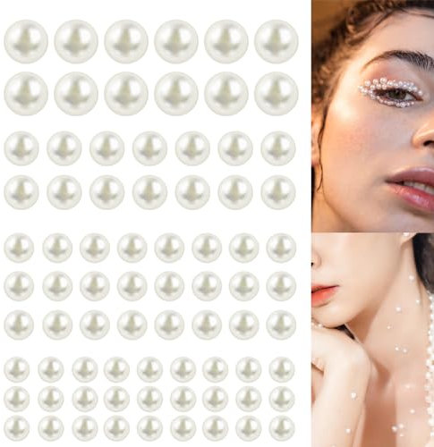 2800 Stück Glitzersteine Selbstklebend Perlen Gesicht Klebesteine Perlen Zum Basteln Selbstklebende Perlen für Handwerke Nägel Deko Karneval Hochzeit Haarschmuck (3/4/5/6 mm)