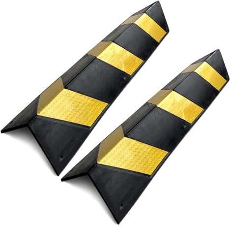 PHLEPS Garagen Wandschutz Eckkantenschutz for Garagen, 80 X 15 X 1 cm, Gummieckenschutz, Reflektierender Warnstreifen for Garagen, for Parkplätze, Lager (Color : Black+Yellow, Size : 52PCS)