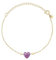 Breil, Collezione Candy, Bracciale Donna in Acciaio Lucido Effetto Specchio Colore Oro e Ametista a Forma di Cuore, Chiusura Regolabile, Bracciale con Cuore da 21 Cm