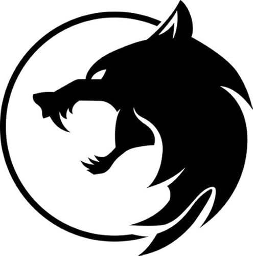 Viking Wolf - Allwetter-Aufkleber, Vinyl-Aufkleber, Auto, Laptop, LKW, Werkzeugkasten, Fenster, Tumbler, Boot, Anhänger usw (Schwarz, 5x6)