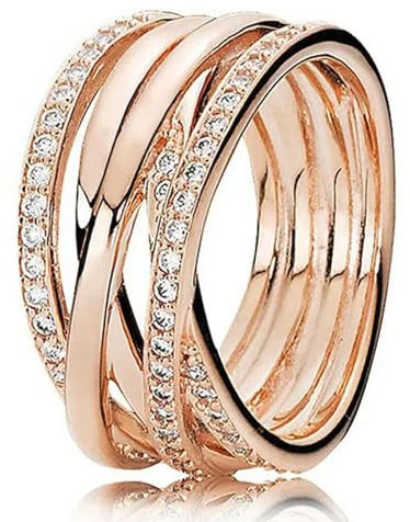 925 Anello In Argento Sterling Rose Traforato Eternità Intrecciato Contemporaneo Con Anello Di Perla Per Le Donne Regalo Gioielli Di Moda