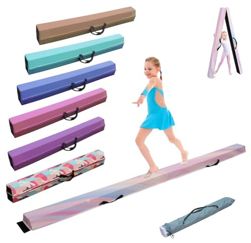 SportBob schwebebalken Kinder Schwebebalken klappbar Balken Gymnastik 270cm PU Leder schwebebalken für zuhause balancierbalken Balance Beam Training Beam für Kinder, Fitness/Training/Turnen