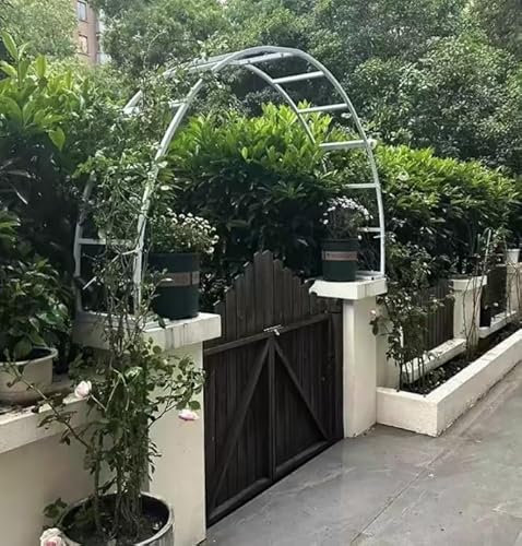 Gartenbogen aus Metall mit Sockel, dekorativer Spalierbogen für die Terrasse, Gartenlaube für Balkontüren, Kletterpflanzen, Rosen, Weinreben, Rahmen, einfach zu montieren