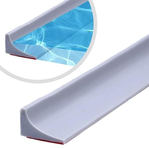 XUYUPU Duschschwellen, selbstklebende Duschschwellen, Duschtassen Dichtungen, einteilige Klebehalterung, faltbare Duschschwellen, Water Stopper (250cm, Grau)
