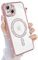 Newseego Magnetic Case for iPhone 15 Plus [Compatible with Magsafe], Sparkle Clear Glitter Luxury Shockproof Anti-Slip Girls Women Lens All Inclusive Soft TPU Cover for iPhone 15 Plus-Pink