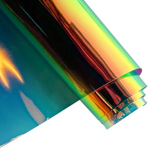 ONEART | Holographische schillernde PVC-Folie, 40×135 cm Transparentes Vinyl-Gewebe für Taschen DIY-Dekor-Projekte-Kadett Blau