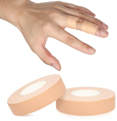 Hautfarbe Fingertape Stark, 2 Rollen Tape Sport Kinesiologie Tape Sporttape Fingertape Physio Tape Sporttape Weiß Tapes Fussball Sporttape Medizinisches Klebeband Fußtape für Klettern, 1.5cmX10m