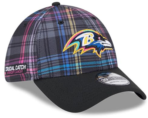 New Era Baltimore Ravens 2024 NFL Crucial Catch Plaid 39Thirty Flex Mütze für Herren, Schwarz