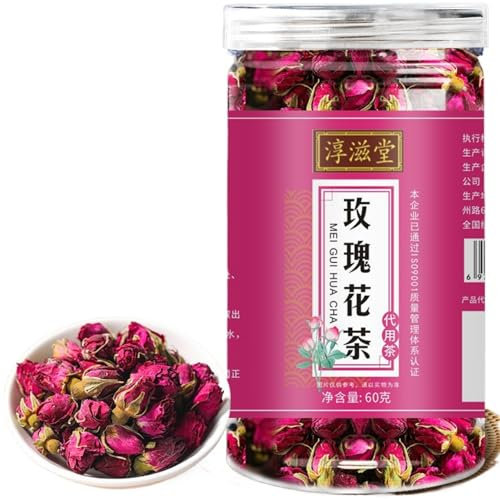 Tisane Naturelle Thé à la Rose 60g / 2,11oz Sans Caféine Infusions de Thé pour Femmes à la Rose Rouge