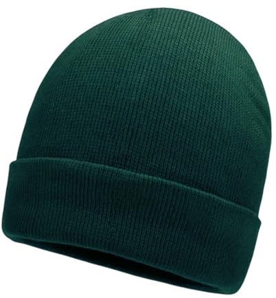 Gadgets Mafia Beanie for Men Women,Comfortable Breathable Stretchy Soft Cuffed Beanie Winter Hats for Mens Womens Unisex (Bottle Green)