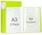 Srvnpioy 2 Stück A3 Päsentationsdisplay Buch, Sichtbuch in A3 Format, Mit 60 Klarsichthüllen für 120 Blatt, für Kunstwerke, Urkunden, Portfolio, Grün