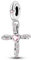 Charm Croce con Cuore Rosa in Argento 925 per Pandora