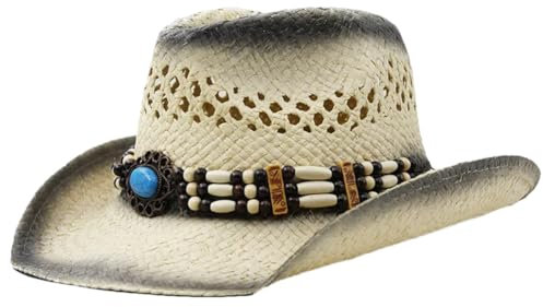 Sombrero de paja para mujer y hombre, pintado en aerosol, sombrero de ala ancha para exteriores, 03m Negro, M