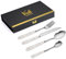 SensiSel 16 Piece Ceramic White Marble Handles and Silver Plated Stainless Steel Silverware Dishwasher Safe Flatware Cutlery Set Service for 4 (Gift Boxed)