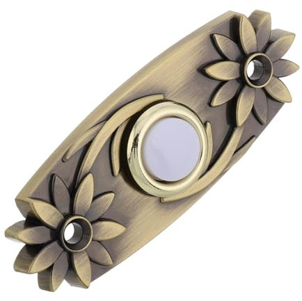 PartyKindom Retro Lighted Doorbell Switch Vintage Decorative Push Button Replacement for Home and Office Fit Wired Chime with Led Illumination for Enhanced Visibility and Style