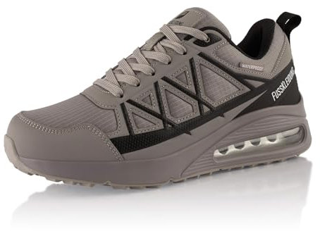 Fusskleidung® Damen Herren Wanderschuhe wasserdichte Trail Running Trekkingschuhe Grau Schwarz EU 44
