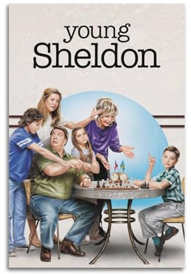 ASDASDHBW Poster aus TV-Show, Motiv: Young Sheldon, Staffel 3, dekoratives Gemälde, Leinwand, Wandposter und Kunstdruck, moderne Familienschlafzimmer-Dekoration, Poster, 20 x 30 cm
