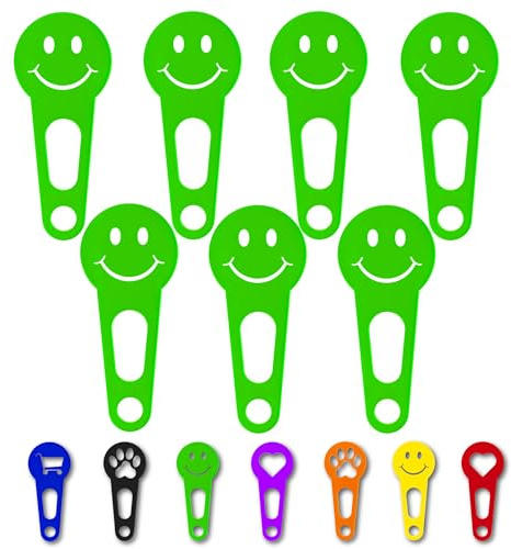 OnAir® Gettoni per Carrello Spesa con Portachiavi – Gettoni Subito Estraibili, Facili da Usare e da Reinserire (Happy Face, Verde, 100 pezzi)
