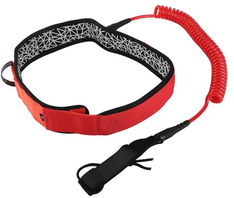 REXVTNS Surfboard Waist Leash 7mm Thick | 10ft Coiled TPU Cord for Surfing/Paddleboarding | Strong & Saltwater Tolerant | Adjustable Waist Belt