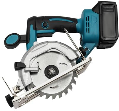Akku-Handkreissäge Drahtloses Kreissäge mit 4,0Ah Lithium-Batterie und Ladegerät,45°, 4000RPM,Säge 125 mm,Bürstenlose Mini-Kreissäge Handkreissäge