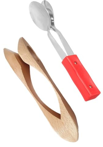 BESPORTBLE 2pcs Durable Wooden Musical Spoons Lightweight Hand Percussion Instruments for Educational Use and Party Performances Traditional Folk Percussion Tools for Musicians and