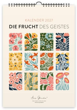 Kalender Die Frucht des Geistes 2026 · Wandkalender A3 · christliche Kalender mit Bibelversen · christliche Geschenke