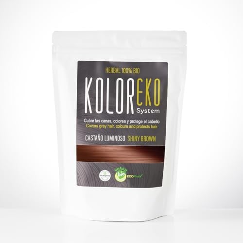 KOLOREKO Tinte natural CASTAÑO LUMINOSO de aplicación única – Coloración 100% vegetal y ecológica