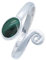 Ring 925 Silber Malachit grüner gestreifter Stein größenverstellbar Edelstein echt Silber Damen Sterling Silber Geschenk (MRV-064-10)