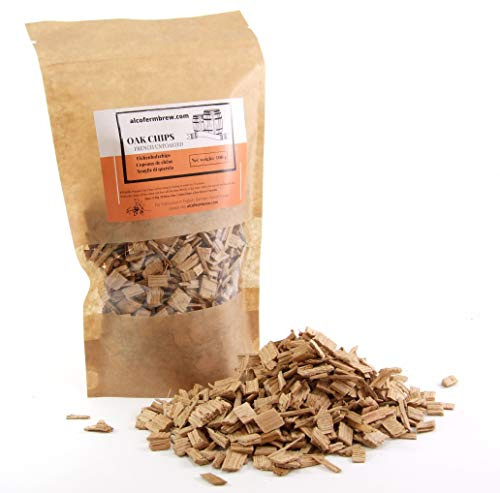 AlcoFermBrew Französische Eichenholzchips Ungeröstet 100g – Naturbelassene Holzspäne zur Farb- & Strukturverbesserung von Rotwein
