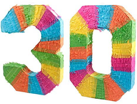 Alsino Pinata Geburtstag 30 Schlagpinata Event Zahlen Hochzeit Jubiläum Partydeko Dekoration Geburtstagsdeko, Zahl wählen:30