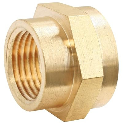 SOMATHERM FOR YOU, Manchon laiton réduit Double Femelle 20/27-12/17 pour raccordements plomberie, compatible avec tous raccords laiton, étanchéité sur filet ou joint plat