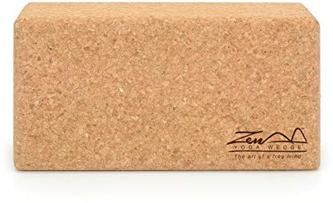 ZEN YOGA WEDGE The art of a free mind Yoga-Block aus Naturkork Standard - Premium 100% natürlicher Einzelziegel für Anfänger und Profis - Rutschfester Griff - Umweltfreundlich
