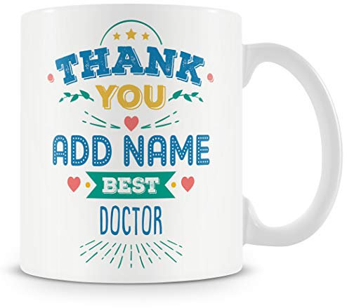 MUGGZ Doctor Mug - Personalised Thank You Gift - Customise with Name - Blue