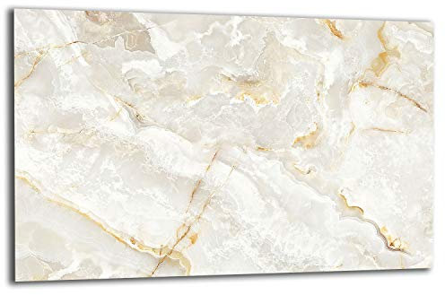 QTA Plaque de protection pour cuisinière électrique en verre 80 x 52 cm Protection anti-éclaboussures Planche à découper Blanc marbre