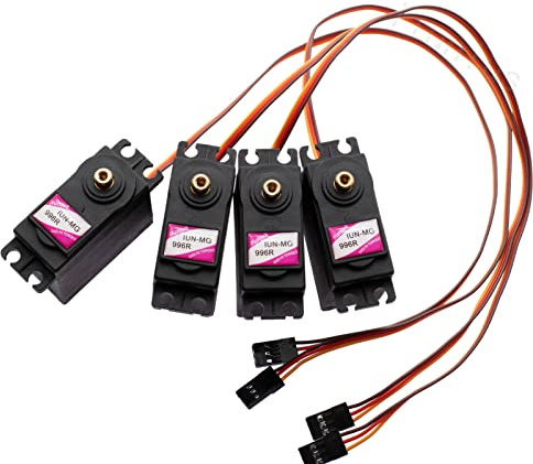Iunius 4pcs MG-996 Servo Motor Metal Gear Torque Digital Motor Kit for RC Airplane Model Car Helicopter Robot Diving Equipment Smart Camera Racing Model