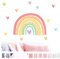 Little Deco Aufkleber Regenbogen mit Herzchen I Wandbild 113 x 81 cm (BxH) I Wandsticker Wandtattoo Mädchen Kinderzimmer Deko Sticker Mädels Folie DL506