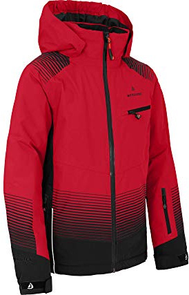 Bergson VEIKO | Kinder Skijacke - Premium Kinder-Skijacke (20.000 mm), Bielastisch für maximale Freiheit, Extra warm wattiert & wasserdicht, Höchste Atmungsaktivität (20.000 g), Mit Schneefang & Skip