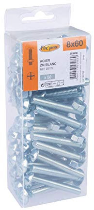 Boulon poêlier acier zingué - 8x60-50pces - Fixpro