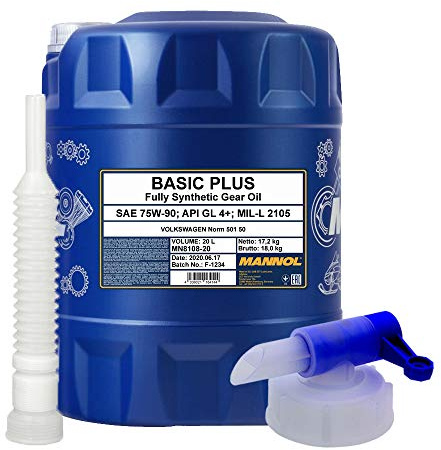 20 Liter, MANNOL 8108 Basic Plus 75W-90 GL-4+ Getriebeöl (4,32€/L)