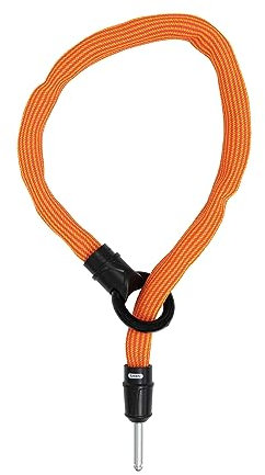 ABUS Rahmenschloss Einsteckkette IvyTex Adaptor Chain 6KS - Fahrradschloss mit schmutz und feuchtigkeitsabweisender Hülle, Unisex, Orange (Sparkling), 130 cm