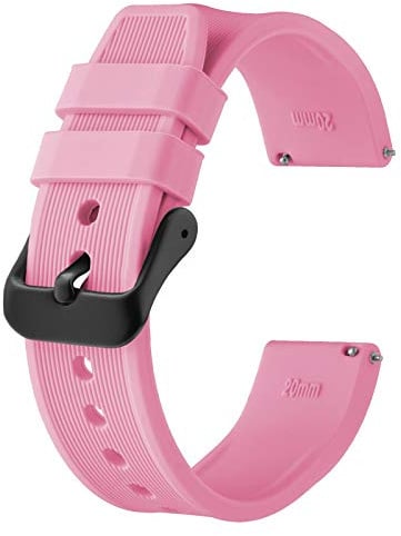 BISONSTRAP Silikon Armband 18mm 20mm 22mm 24mm, Schnellwechsel Gummi Uhrenarmband für Herren Damen