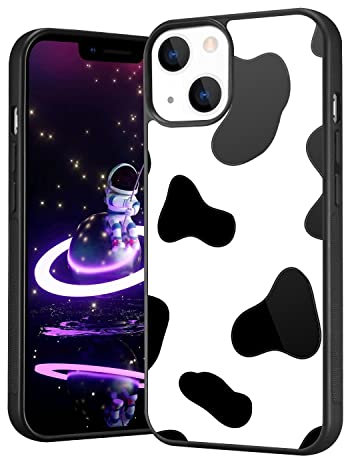 LuGeKe Cow Print Case for iPhone 11, Cute Funny Animal Pattern Design Aluminium with Soft TPU Frame Phone Cover, Hard Back Shockproof Protective Phone Case Shell for Girls Women Men