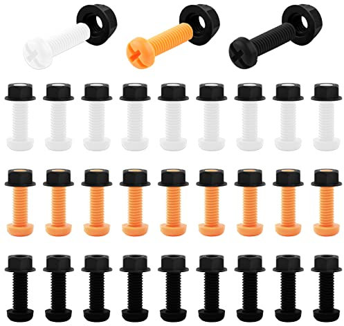 Svalor 30 Sets Car Number Plate Screw and Screw Caps, Mixed Color Number Plate Fixing Kit, Car Number Bolts Nuts, License Plate Screws for Car Auto Motorcycle Accessories(Yellow/Black/White)